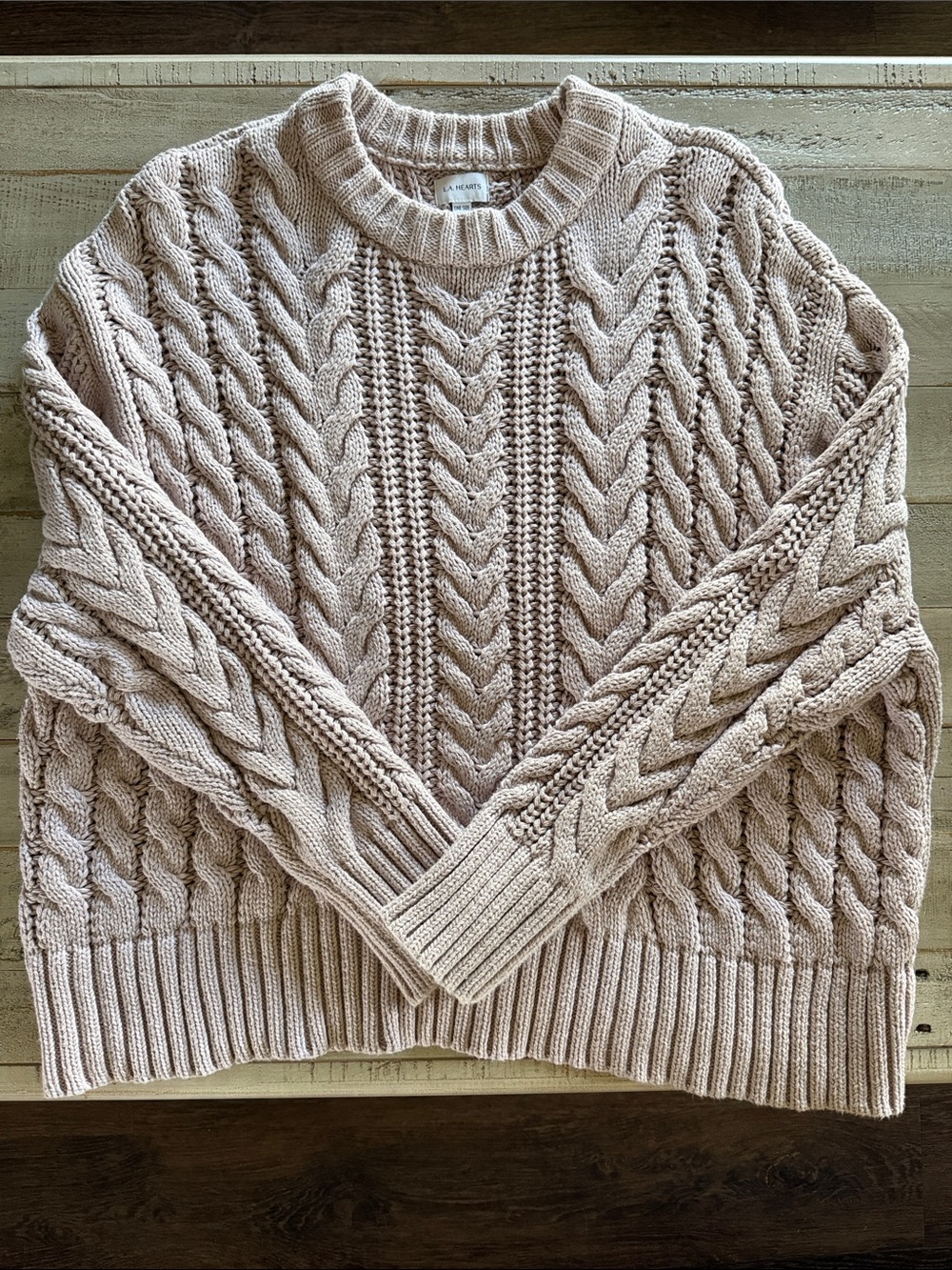 PacSun Women's Cable Knit Crewneck Sweater